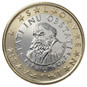 Kovanec za 1 evro s podobo Primoža Trubarja. Vir: UKOM